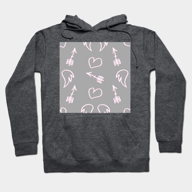 Pink romantic pattern Hoodie by Nataliia1112